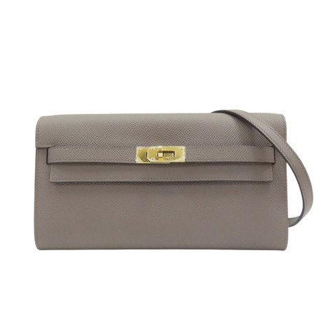 錫器灰 Epsom牛皮 Kelly To Go 肩背包 W刻 金扣【HERMES 愛馬仕】 W刻印 Etain/PHW