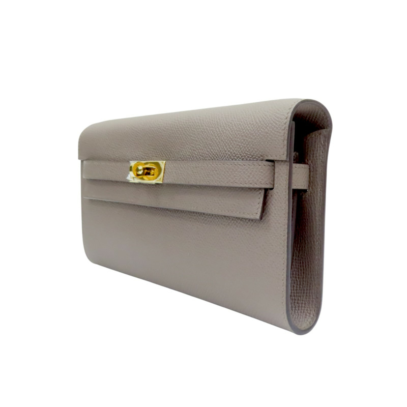 錫器灰 Epsom牛皮 Kelly To Go 肩背包 W刻 金扣【HERMES 愛馬仕】 W刻印 Etain/PHW-2