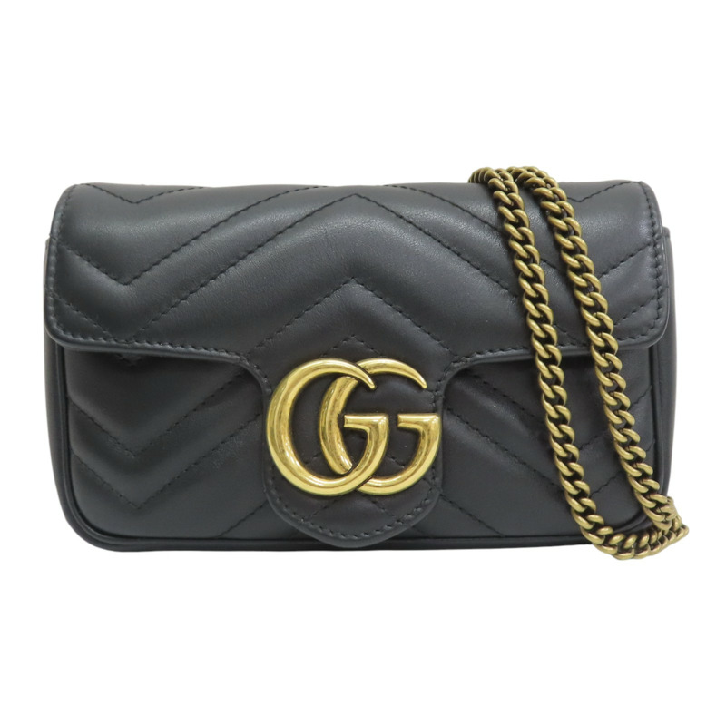 黑色牛皮 Marmont Mini Flap 肩背包 476433【GUCCI 古馳】 476433/BK-0