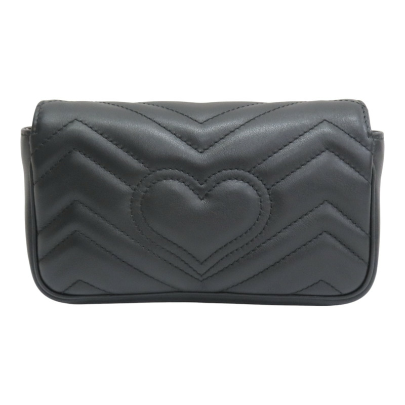 黑色牛皮 Marmont Mini Flap 肩背包 476433【GUCCI 古馳】 476433/BK-1