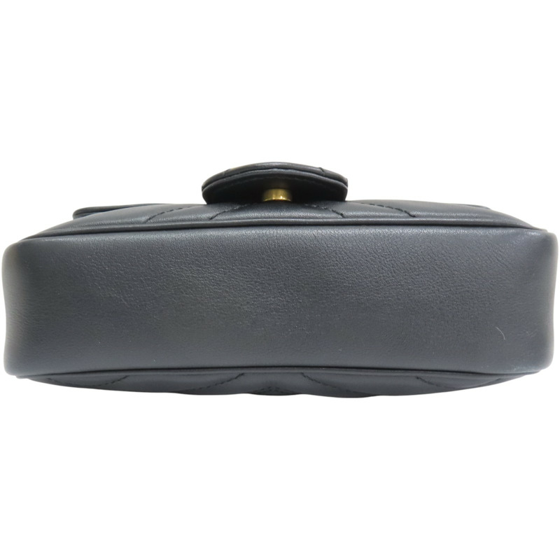 黑色牛皮 Marmont Mini Flap 肩背包 476433【GUCCI 古馳】 476433/BK-3