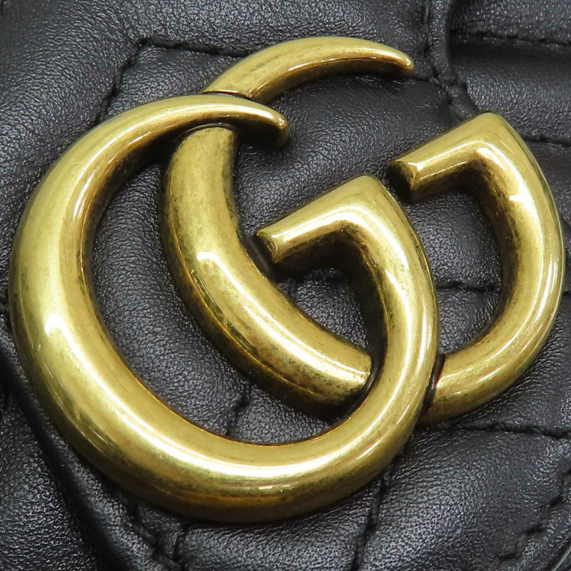 黑色牛皮 Marmont Mini Flap 肩背包 476433【GUCCI 古馳】 476433/BK-12