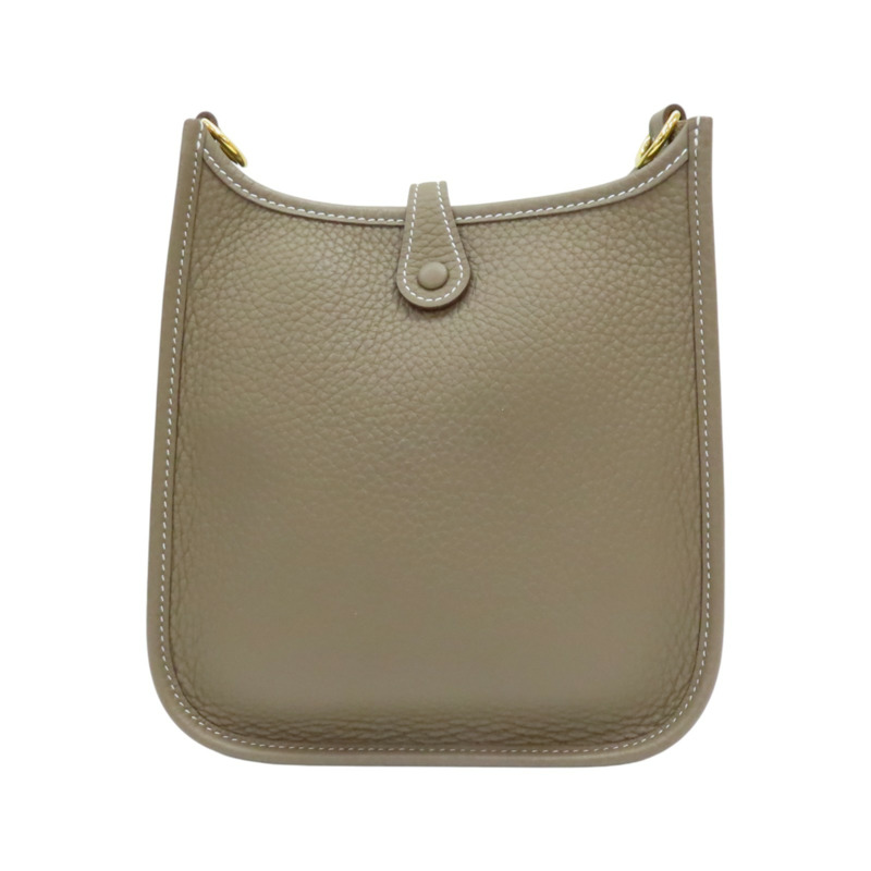 大象灰 TC牛皮 Mini Evelyne 肩背包 W刻 金扣【HERMES 愛馬仕】 W刻印/Etoupe/PHW-1