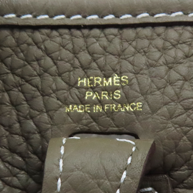 大象灰 TC牛皮 Mini Evelyne 肩背包 W刻 金扣【HERMES 愛馬仕】 W刻印/Etoupe/PHW-5