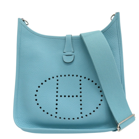 環礁藍 TC牛皮 Evelyne 29 肩背包 T刻 銀扣【HERMES 愛馬仕】 T刻印 BlueAtoile/PH