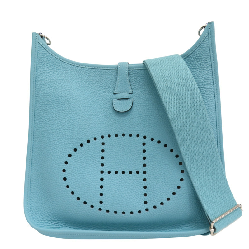 環礁藍 TC牛皮 Evelyne 29 肩背包 T刻 銀扣【HERMES 愛馬仕】 T刻印 BlueAtoile/PH-0