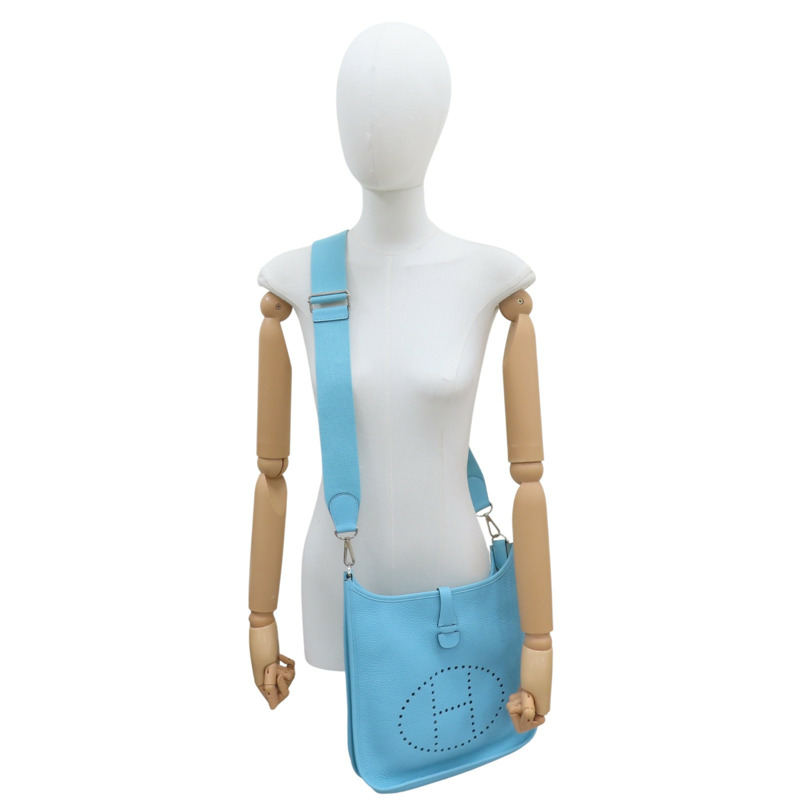 環礁藍 TC牛皮 Evelyne 29 肩背包 T刻 銀扣【HERMES 愛馬仕】 T刻印 BlueAtoile/PH-8