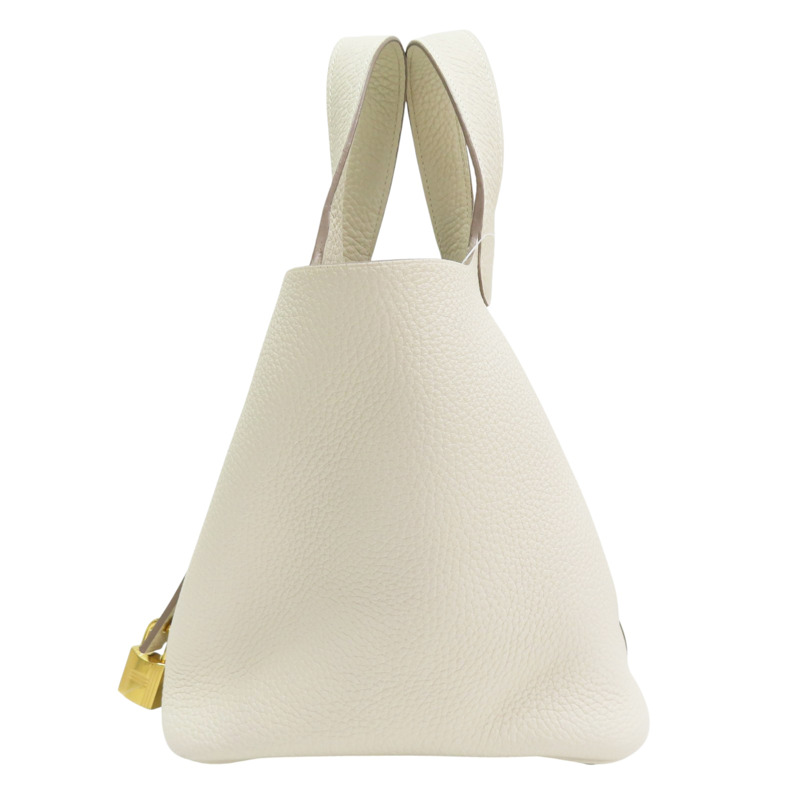 奶油白 TC牛皮 Picotin Lock 18 手提包 Y刻 金扣【HERMES 愛馬仕】 Y刻印 Nata/GHW-1