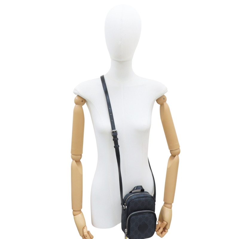 黑色 PVC帆布 肩背包【GUCCI 古馳】 672952/0416-8