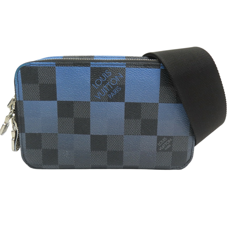 藍色 棋盤格 帆布 Alpha Wearable Wallet 肩背包【LOUIS VUITTON LV 路易威登】 N60414-0