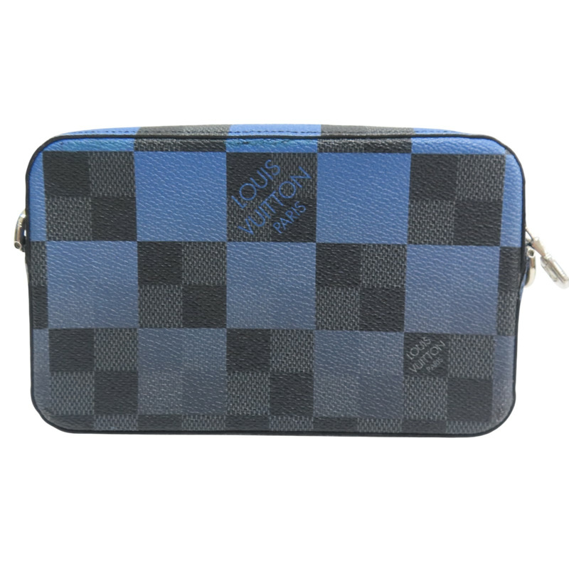 藍色 棋盤格 帆布 Alpha Wearable Wallet 肩背包【LOUIS VUITTON LV 路易威登】 N60414-1