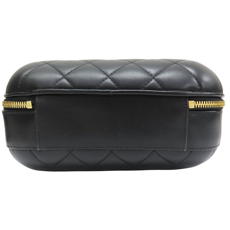 黑色 羊皮 Vanity 肩背包 金釦【CHANEL 香奈兒】 BK-3