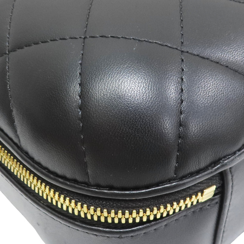 黑色 羊皮 Vanity 肩背包 金釦【CHANEL 香奈兒】 BK-9