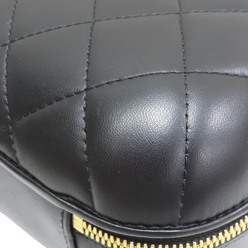 黑色 羊皮 Vanity 肩背包 金釦【CHANEL 香奈兒】 BK-10