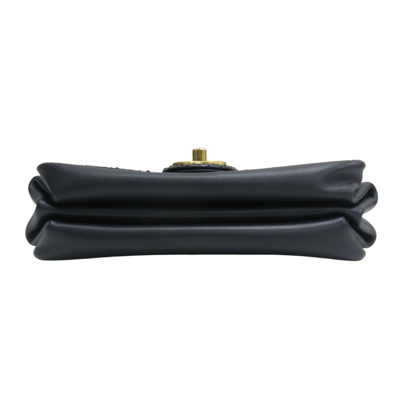 藍色 牛皮 蛇皮 兩用包 金扣【CHANEL 香奈兒】-3