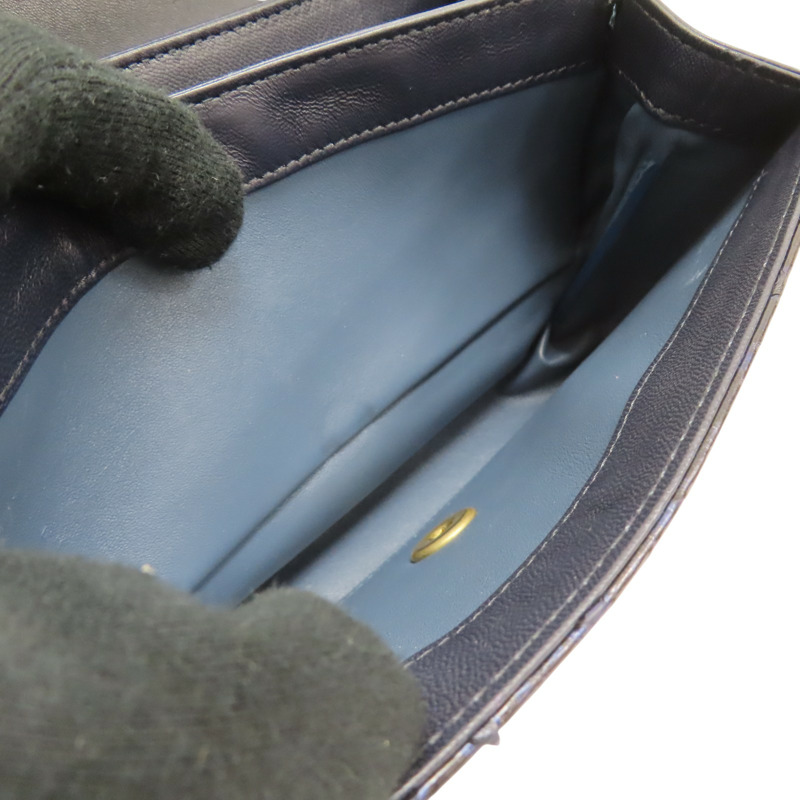 藍色 牛皮 蛇皮 兩用包 金扣【CHANEL 香奈兒】-6