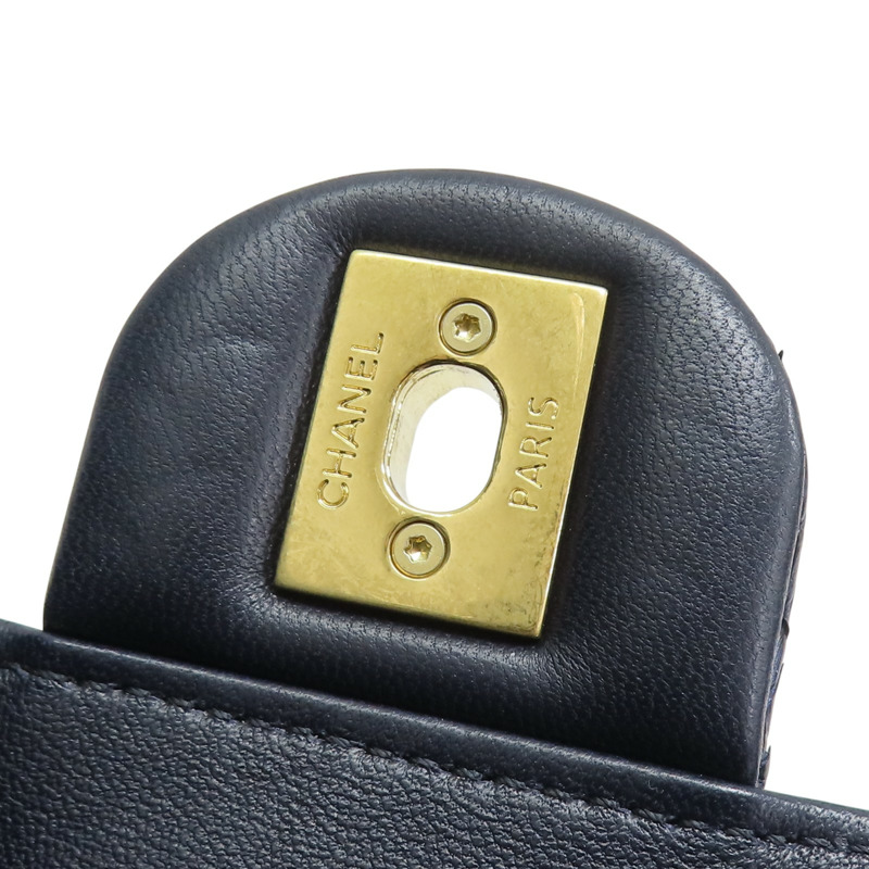 藍色 牛皮 蛇皮 兩用包 金扣【CHANEL 香奈兒】-17