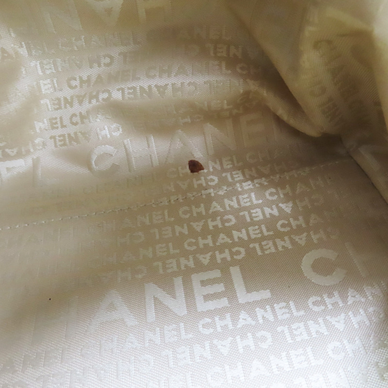 米色 縷空格紋 牛皮 手提包 銀扣 無卡【CHANEL 香奈兒】-16