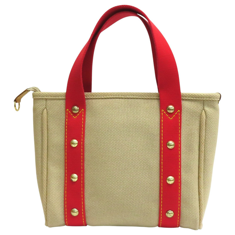 米白/紅色 帆布 Antigua Cabas PM 手提包 M40038【LOUIS VUITTON LV 路易威登】 M40038-1