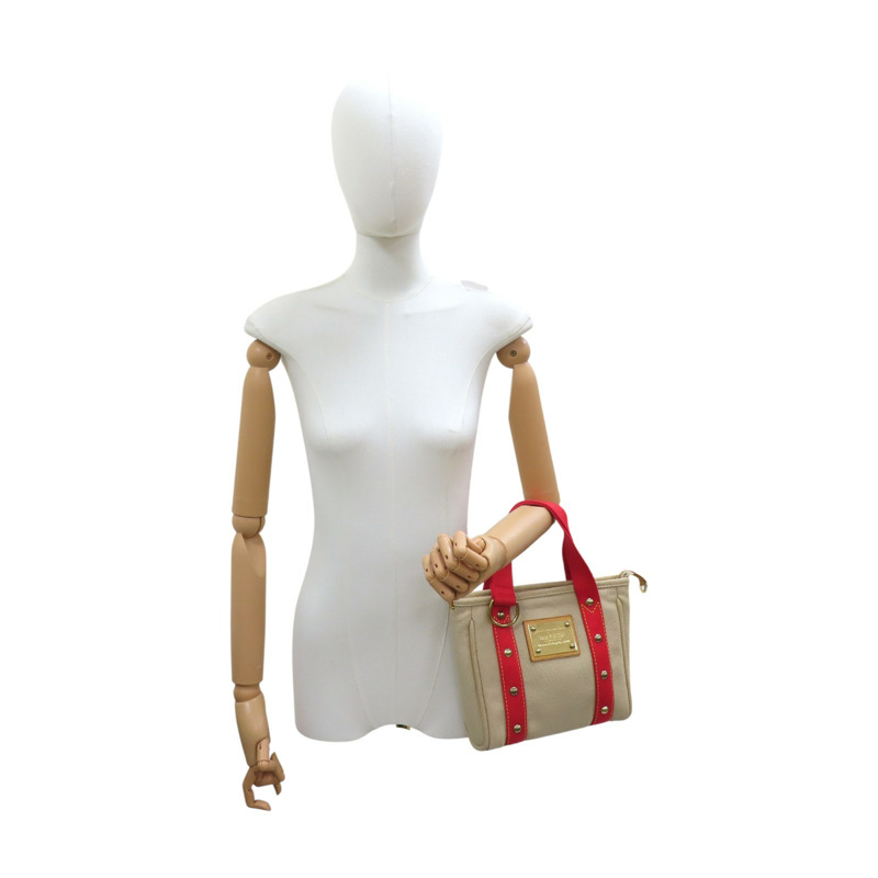 米白/紅色 帆布 Antigua Cabas PM 手提包 M40038【LOUIS VUITTON LV 路易威登】 M40038-6