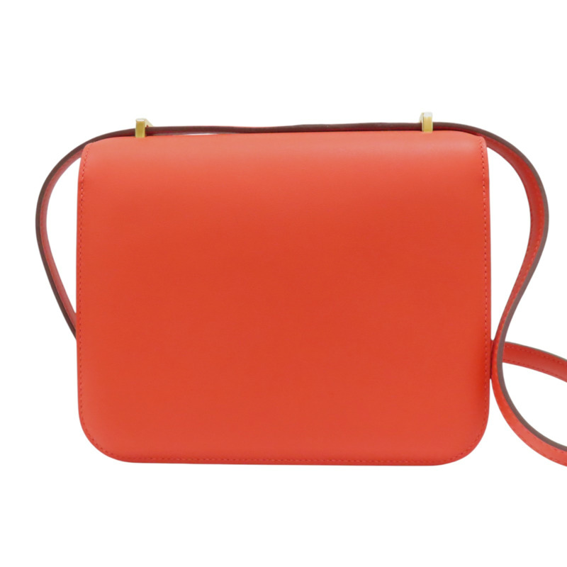 紅色 Swift牛皮 CONSTANCE mini 肩背包 金扣 Z刻【HERMES 愛馬仕】 Z刻印 Feu/GHW-1