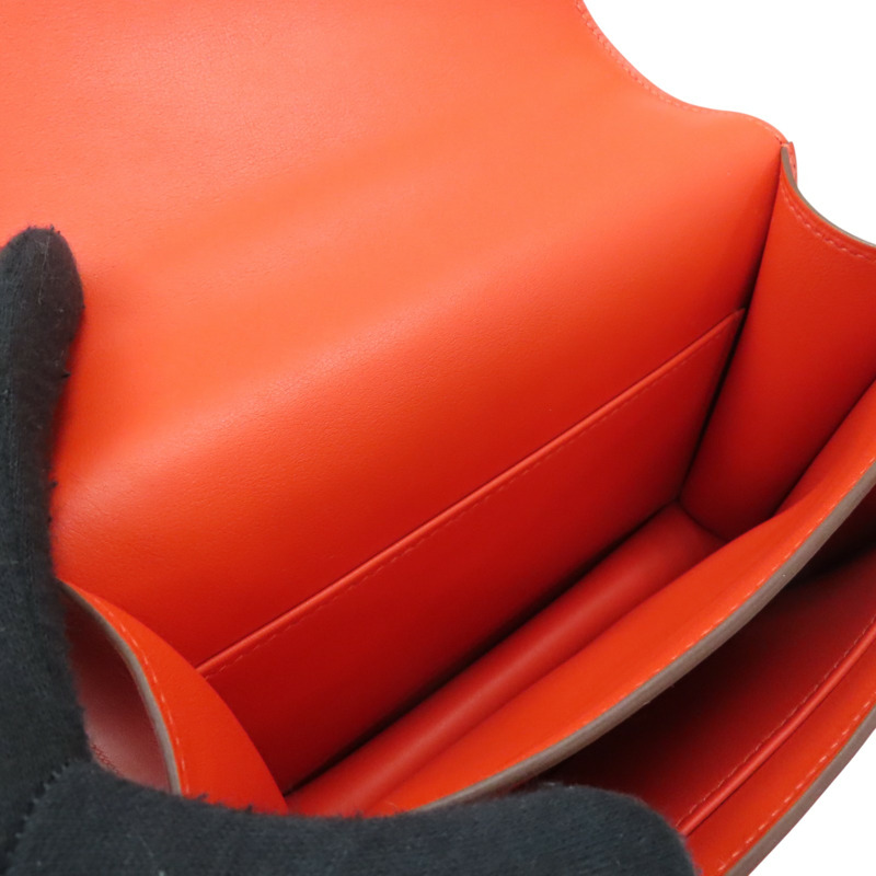 紅色 Swift牛皮 CONSTANCE mini 肩背包 金扣 Z刻【HERMES 愛馬仕】 Z刻印 Feu/GHW-4