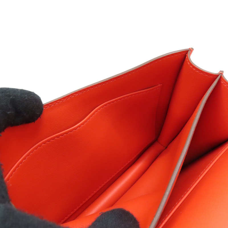 紅色 Swift牛皮 CONSTANCE mini 肩背包 金扣 Z刻【HERMES 愛馬仕】 Z刻印 Feu/GHW-5