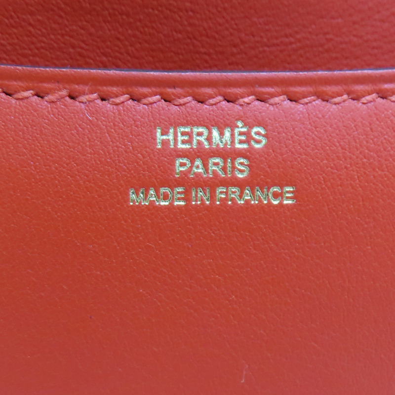 紅色 Swift牛皮 CONSTANCE mini 肩背包 金扣 Z刻【HERMES 愛馬仕】 Z刻印 Feu/GHW-7