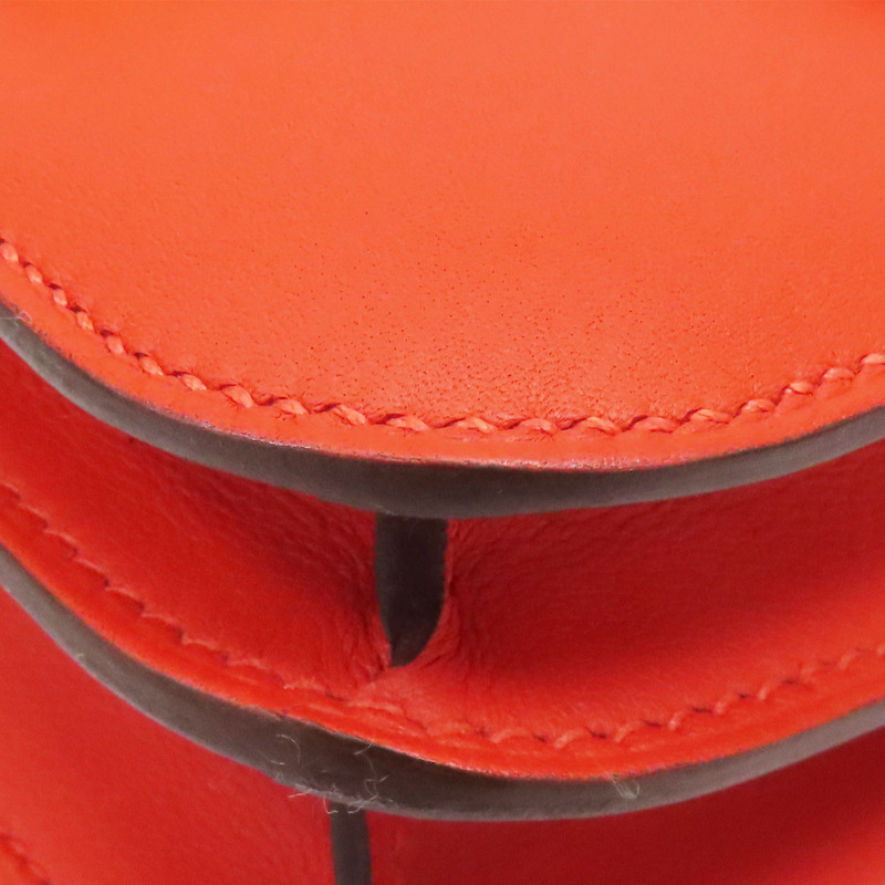 紅色 Swift牛皮 CONSTANCE mini 肩背包 金扣 Z刻【HERMES 愛馬仕】 Z刻印 Feu/GHW-12