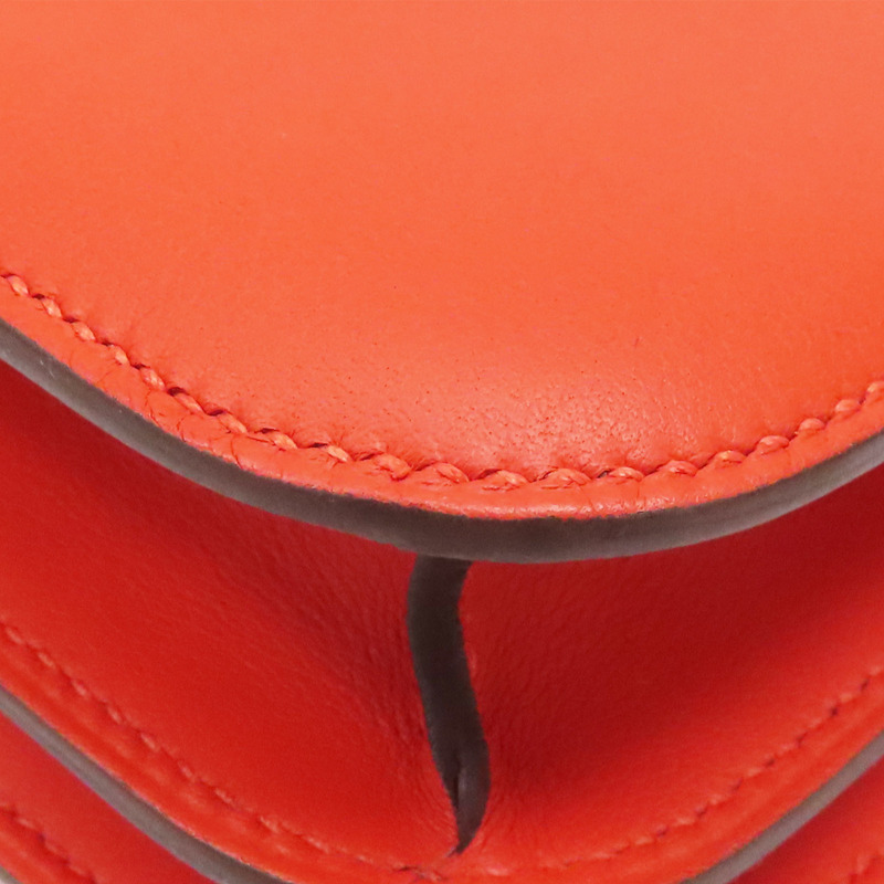 紅色 Swift牛皮 CONSTANCE mini 肩背包 金扣 Z刻【HERMES 愛馬仕】 Z刻印 Feu/GHW-14