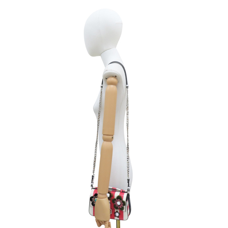 紅白色 牛皮/蛇皮 肩背包【FENDI 芬迪】 8M0371-7W4-168-10-8