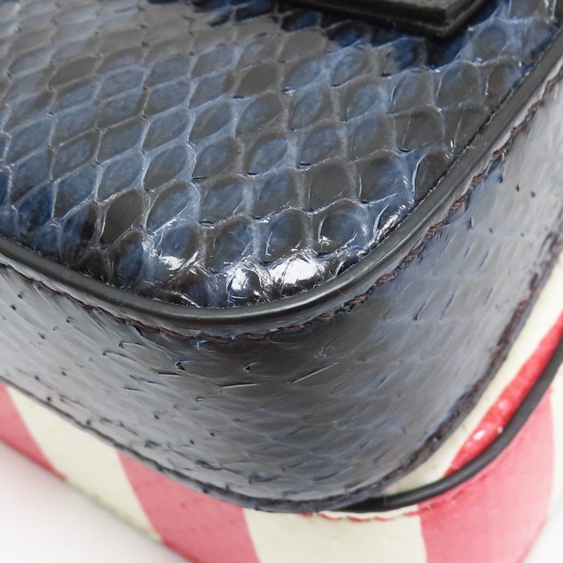 紅白色 牛皮/蛇皮 肩背包【FENDI 芬迪】 8M0371-7W4-168-10-10