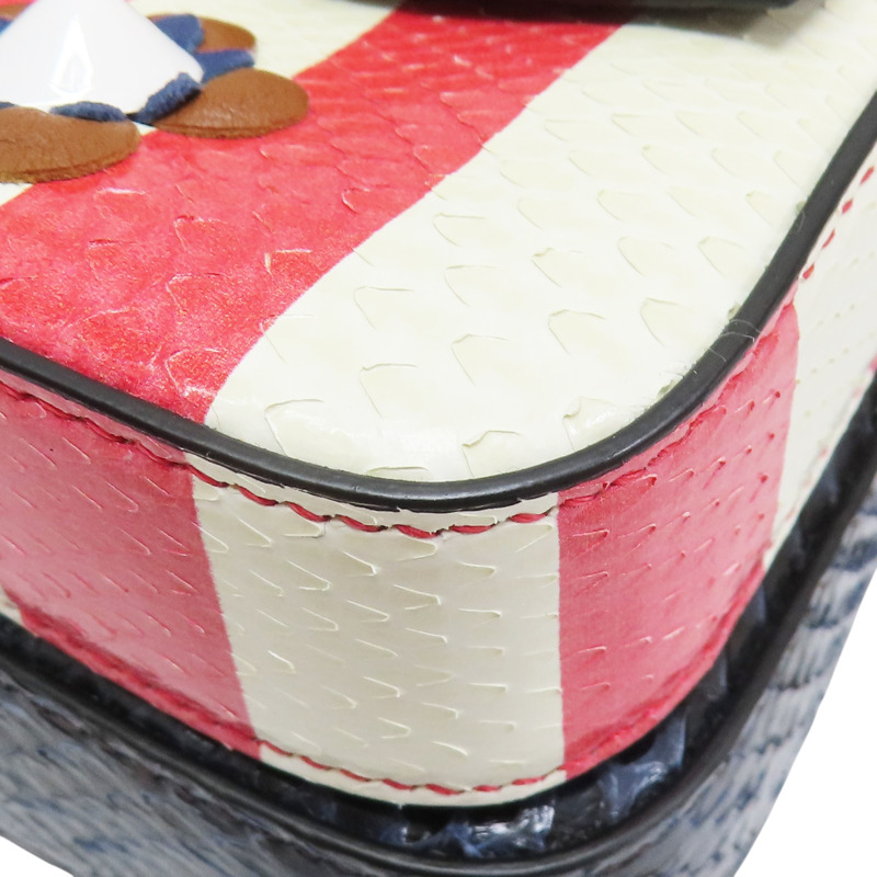 紅白色 牛皮/蛇皮 肩背包【FENDI 芬迪】 8M0371-7W4-168-10-12