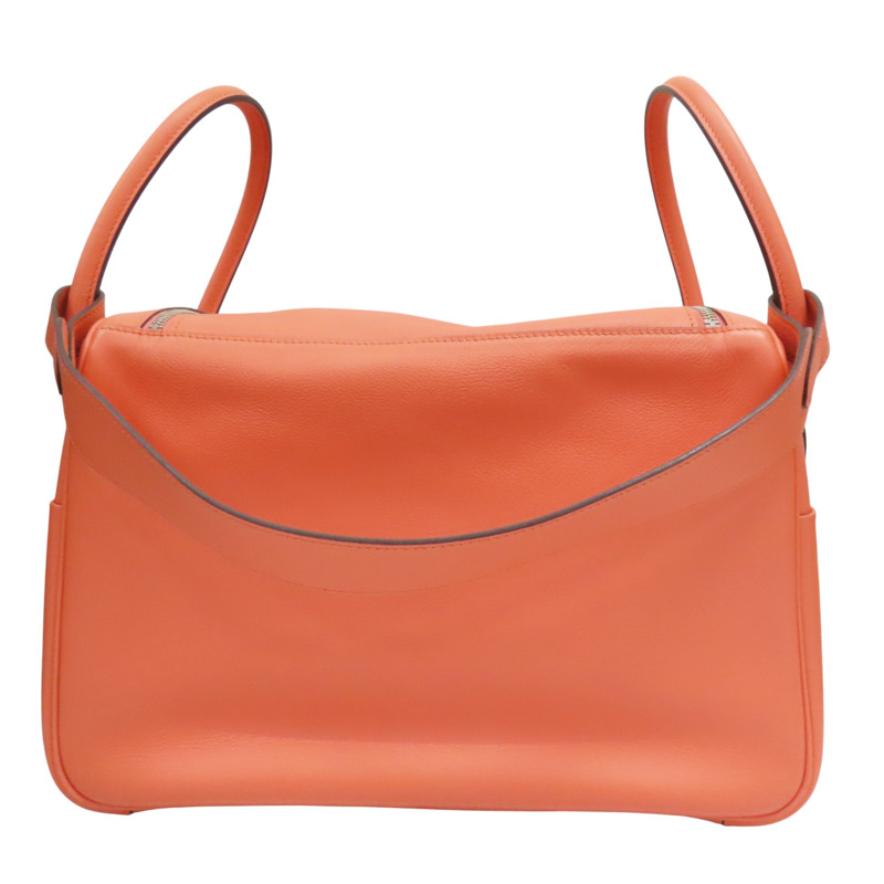 火烈鳥粉 EverColor牛皮 LINDY34 肩背包 T刻 銀釦【HERMES 愛馬仕】-1