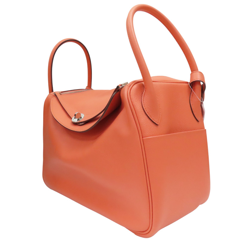 火烈鳥粉 EverColor牛皮 LINDY34 肩背包 T刻 銀釦【HERMES 愛馬仕】-2