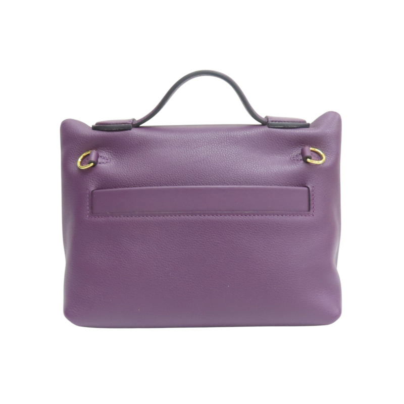 黑家侖紫/石榴紅 Evercolor牛皮 24/24 兩用包 U刻 金扣【HERMES 愛馬仕】-1