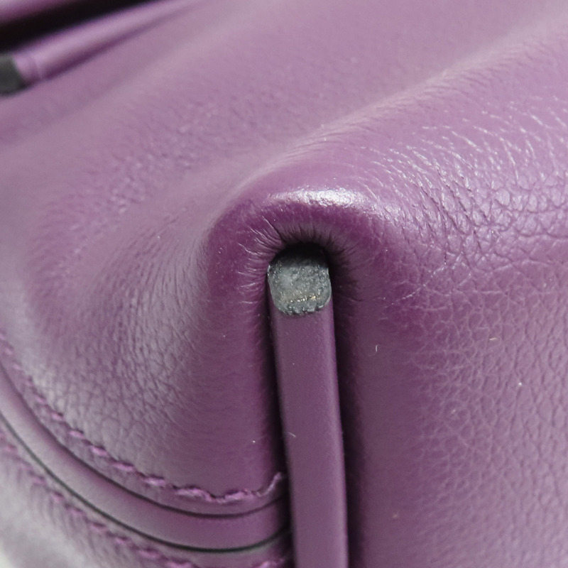 黑家侖紫/石榴紅 Evercolor牛皮 24/24 兩用包 U刻 金扣【HERMES 愛馬仕】-10