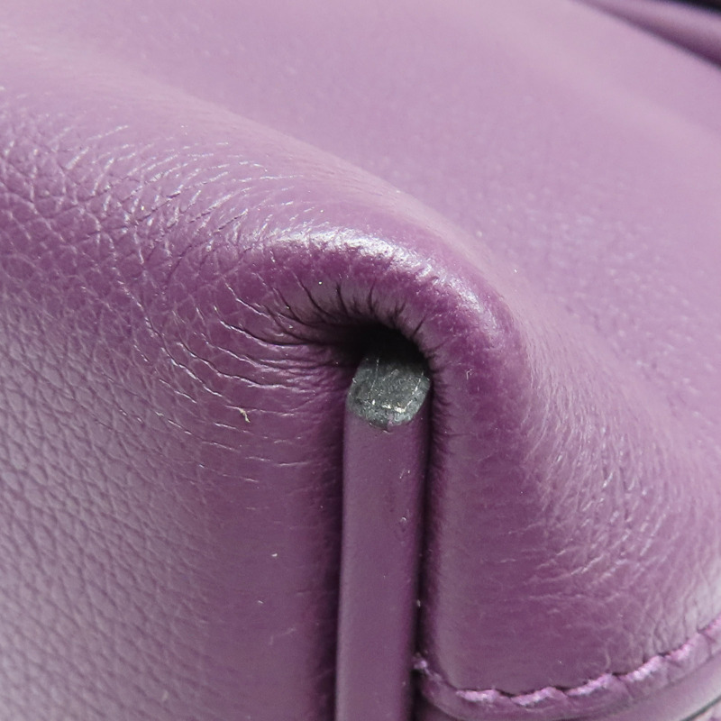 黑家侖紫/石榴紅 Evercolor牛皮 24/24 兩用包 U刻 金扣【HERMES 愛馬仕】-11