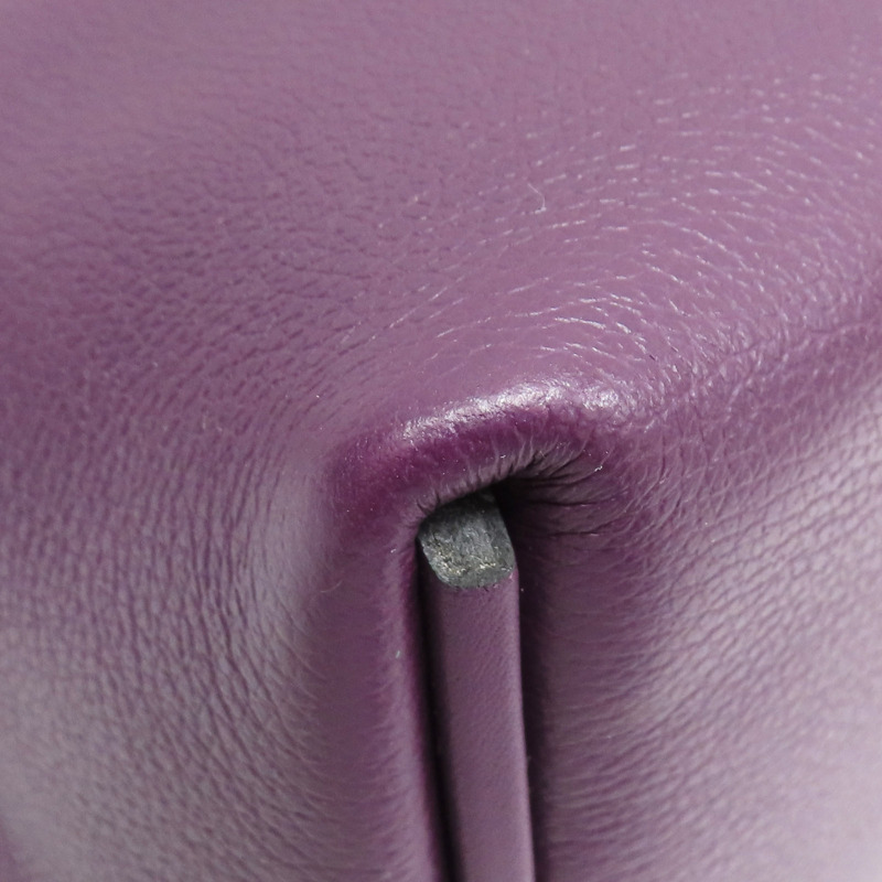 黑家侖紫/石榴紅 Evercolor牛皮 24/24 兩用包 U刻 金扣【HERMES 愛馬仕】-12