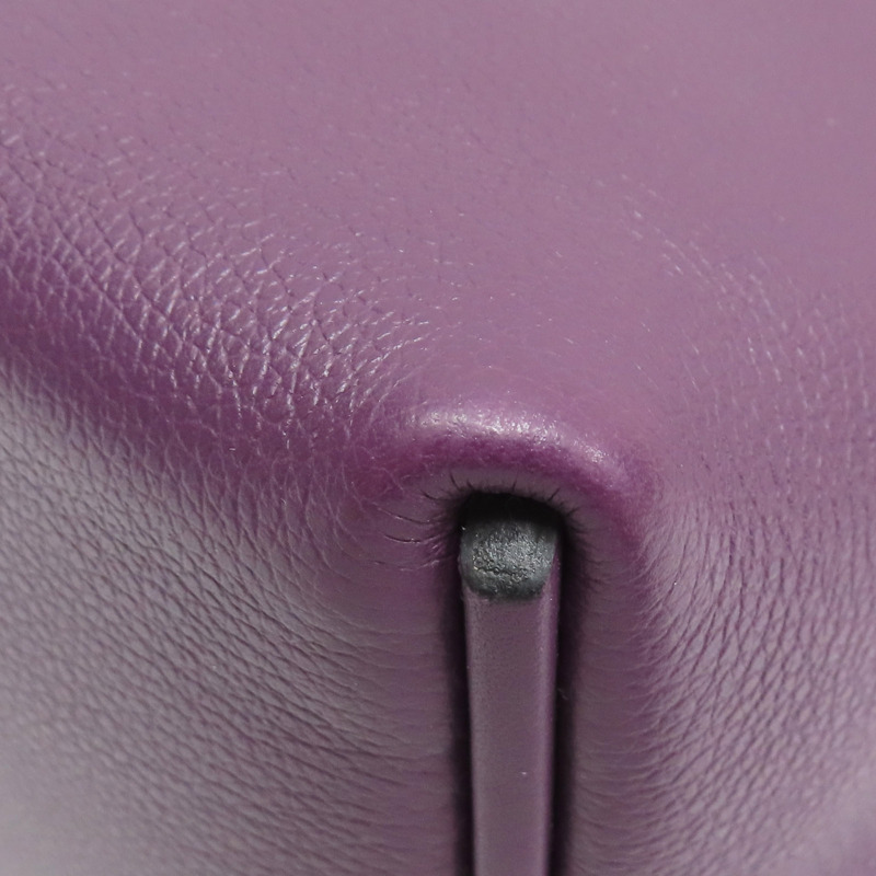 黑家侖紫/石榴紅 Evercolor牛皮 24/24 兩用包 U刻 金扣【HERMES 愛馬仕】-13