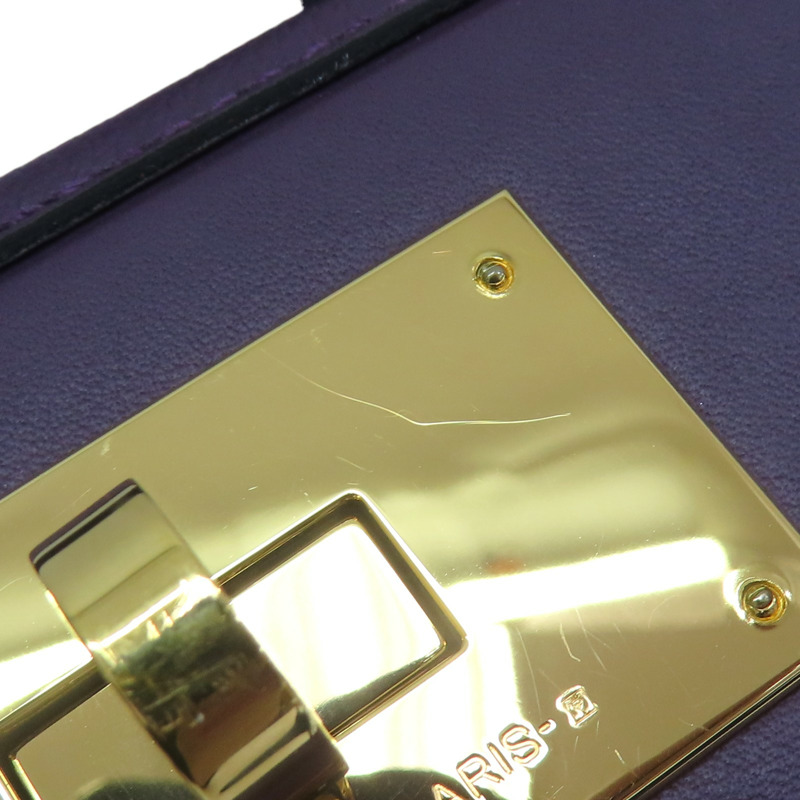 黑家侖紫/石榴紅 Evercolor牛皮 24/24 兩用包 U刻 金扣【HERMES 愛馬仕】-14