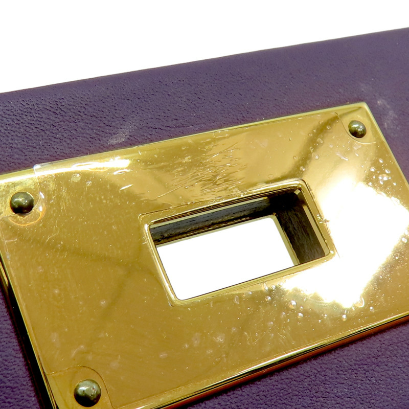 黑家侖紫/石榴紅 Evercolor牛皮 24/24 兩用包 U刻 金扣【HERMES 愛馬仕】-15