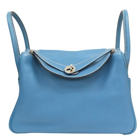 藍色 TC牛皮 Lindy30 肩背包 銀扣 □R刻【HERMES 愛馬仕】