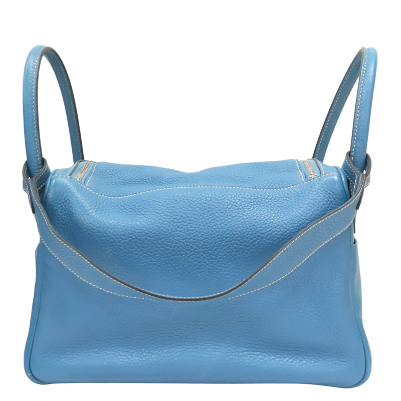 藍色 TC牛皮 Lindy30 肩背包 銀扣 □R刻【HERMES 愛馬仕】-1