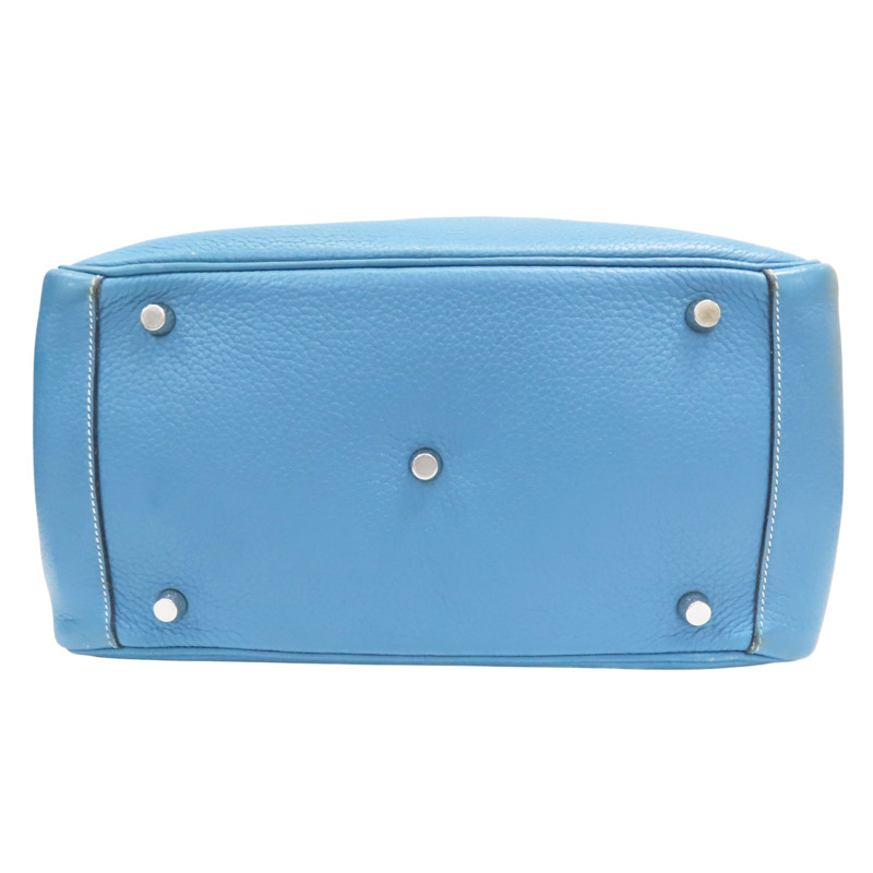 藍色 TC牛皮 Lindy30 肩背包 銀扣 □R刻【HERMES 愛馬仕】-3