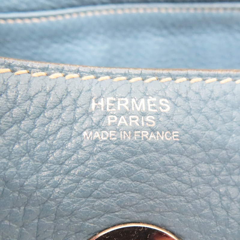 藍色 TC牛皮 Lindy30 肩背包 銀扣 □R刻【HERMES 愛馬仕】-5