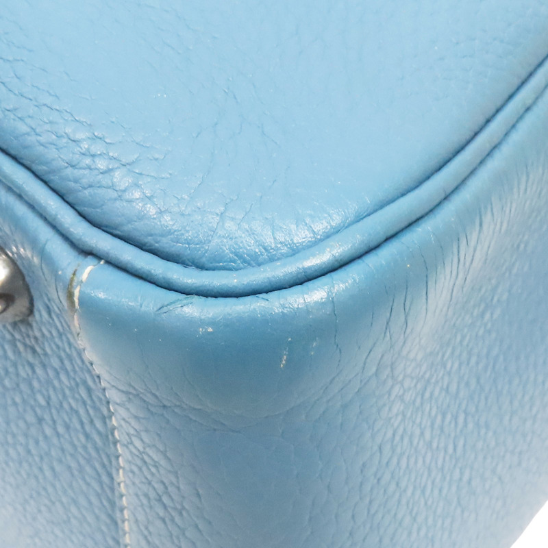 藍色 TC牛皮 Lindy30 肩背包 銀扣 □R刻【HERMES 愛馬仕】-9