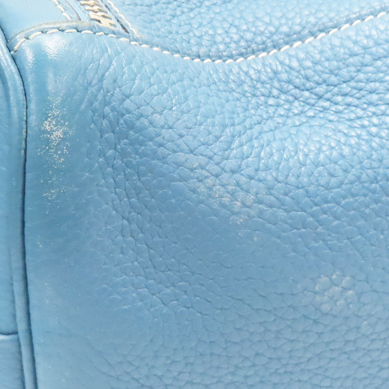 藍色 TC牛皮 Lindy30 肩背包 銀扣 □R刻【HERMES 愛馬仕】-14