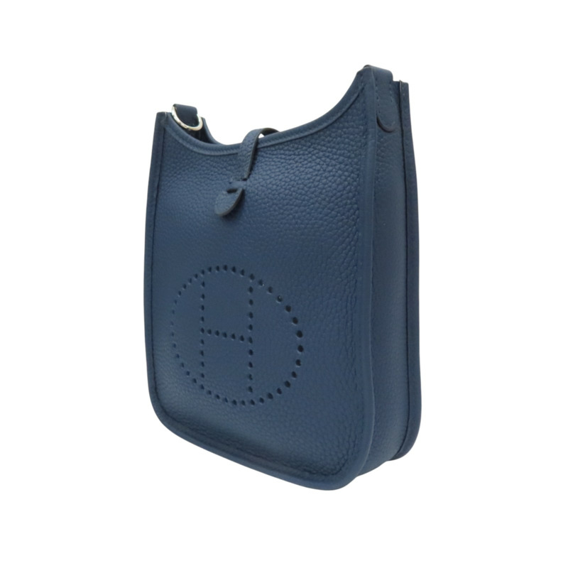 藍色 TC牛皮 Mini Evelyne 肩背包 W刻 銀扣【HERMES 愛馬仕】-2