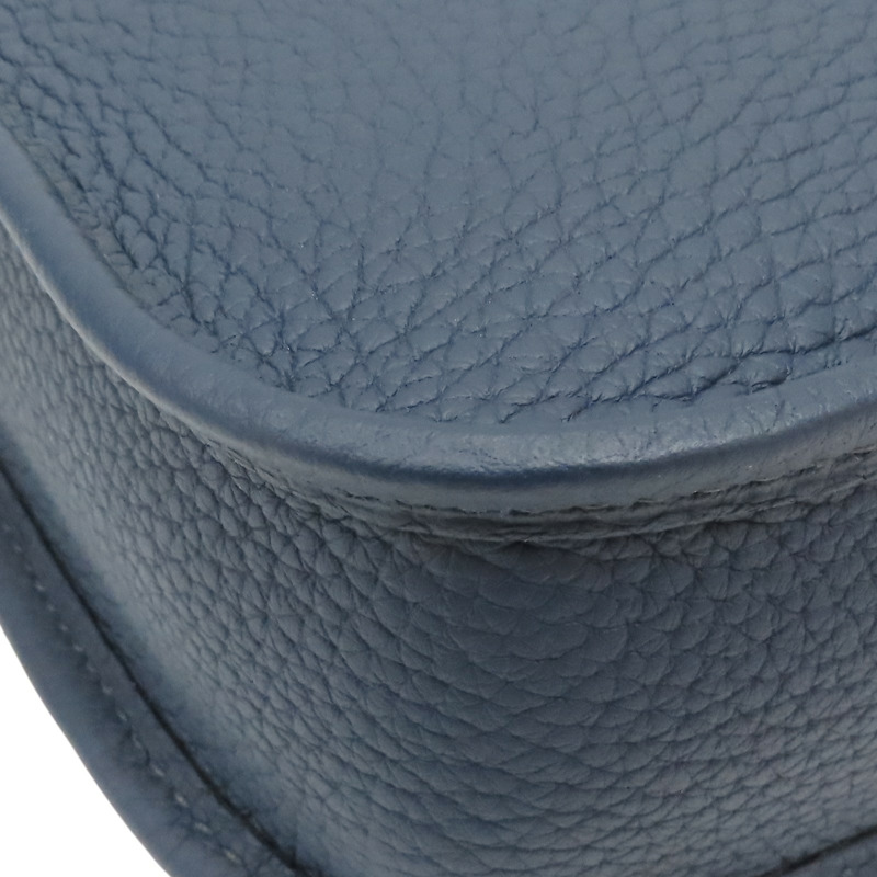 藍色 TC牛皮 Mini Evelyne 肩背包 W刻 銀扣【HERMES 愛馬仕】-10